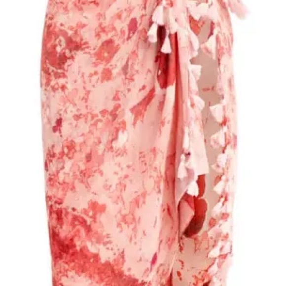 Peter Som Pink and Coral Tie-Dye Swim Sarong - Picture 7 of 9